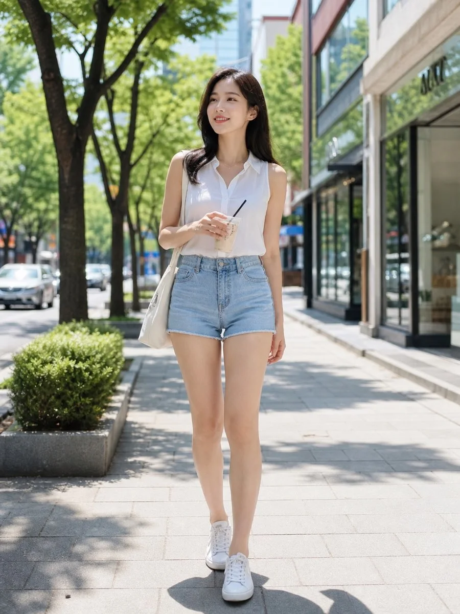 한여름 강남, 화이트와 연청이면 충분해 사진 1번째